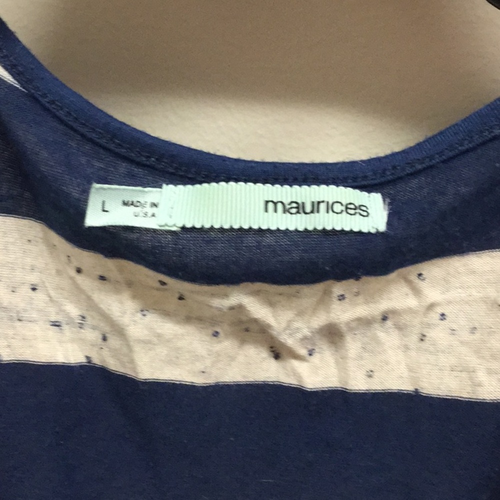 Maurices blue & cream striped top - Picture 2 of 3